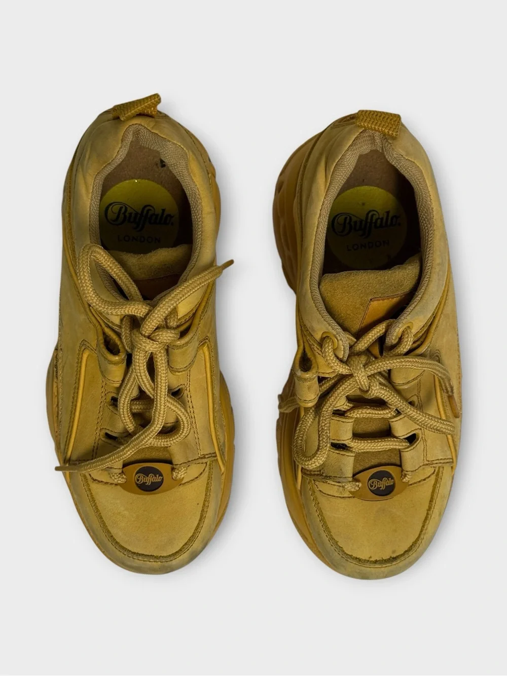 Vintage Buffalo London Chunky Platform Sneaker in Mustard Yellow